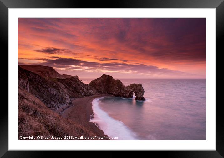 Durdle Door sunrise  Framed Mounted Print by Shaun Jacobs