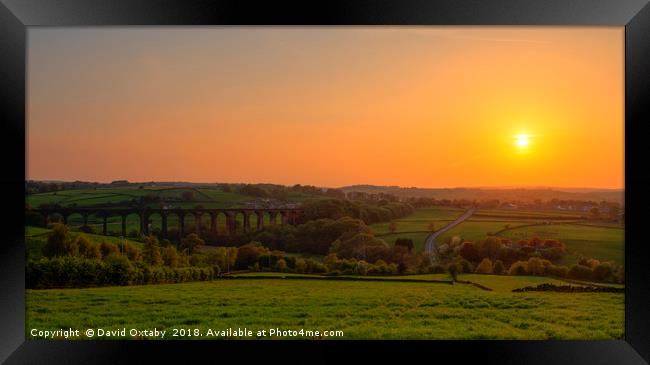 Hewenden Viaduct sunset Framed Print by David Oxtaby  ARPS