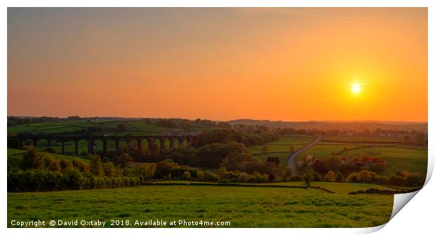 Hewenden Viaduct sunset Print by David Oxtaby  ARPS