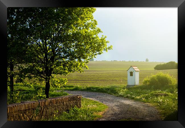 Chapel in countryside, South Bohemian Region. Framed Print by Sergey Fedoskin