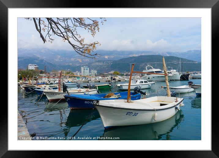 Bay of Budva, Montenegro Framed Mounted Print by Madhurima Ranu