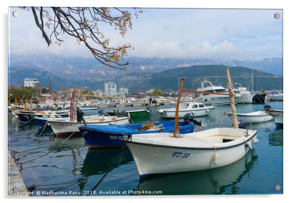 Bay of Budva, Montenegro Acrylic by Madhurima Ranu