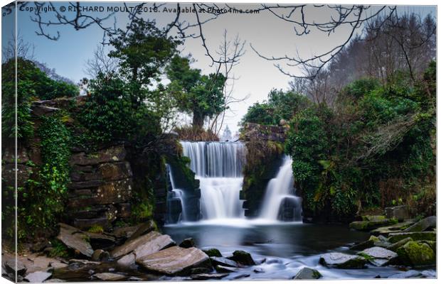 Penllergaer Waterfall at Valley Wood Swansea Canvas Print by RICHARD MOULT