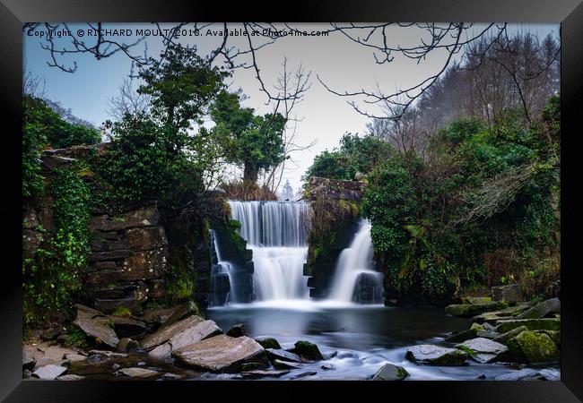 Penllergaer Waterfall at Valley Wood Swansea Framed Print by RICHARD MOULT