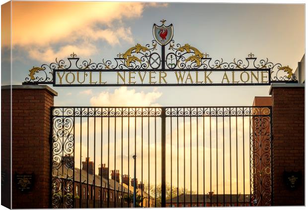 Iconic Bill Shankly Gates, Anfield's Emblem Canvas Print by Kevin Elias