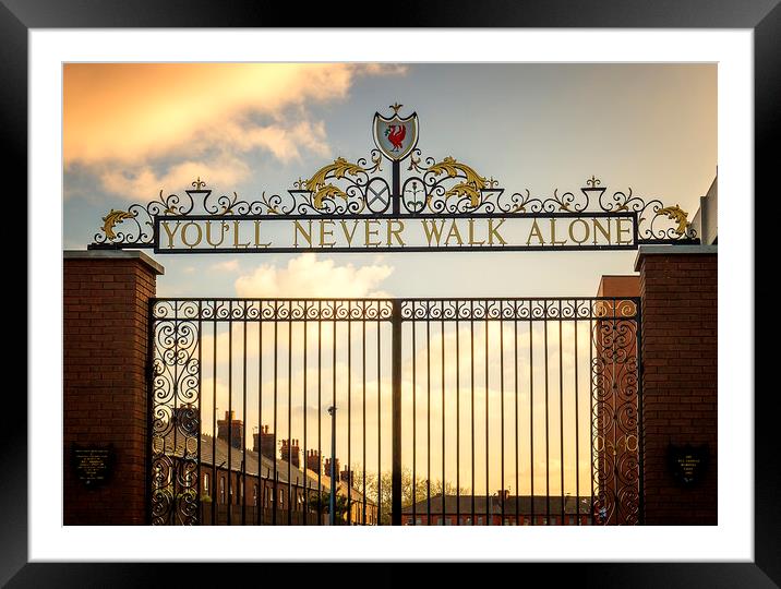 Iconic Bill Shankly Gates, Anfield's Emblem Framed Mounted Print by Kevin Elias