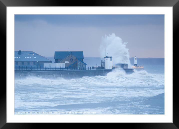 Stormy weather at Porthcawl, South Wales, UK Framed Mounted Print by Andrew Bartlett