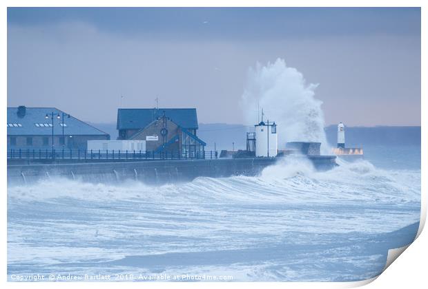 Stormy weather at Porthcawl, South Wales, UK Print by Andrew Bartlett