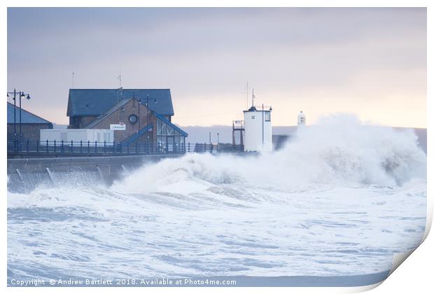 Stormy seas at Porthcawl, South Wales, UK. Print by Andrew Bartlett