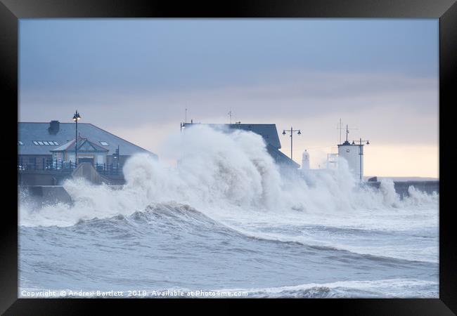 Stormy seas at Porthcawl, UK. Framed Print by Andrew Bartlett