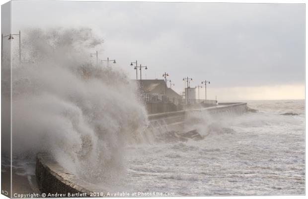 Stormy weather in Porthcawl, UK Canvas Print by Andrew Bartlett