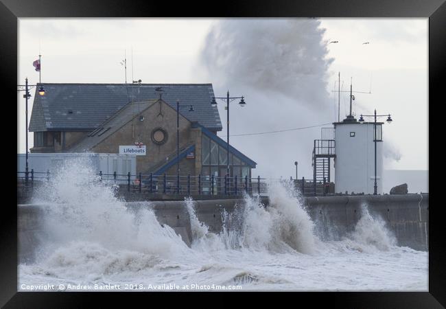 Stormy seas at Porthcawl, UK Framed Print by Andrew Bartlett