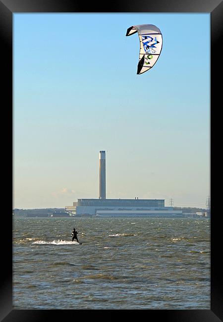Kite Surfing Framed Print by Donna Collett
