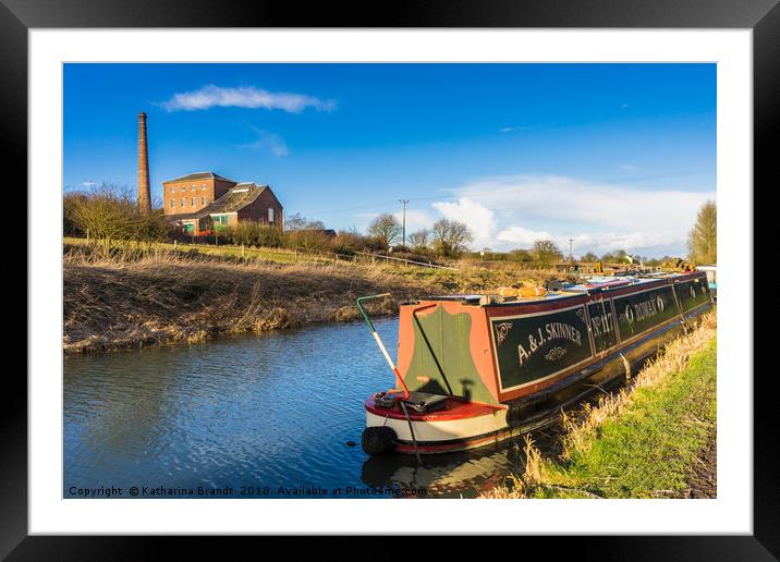 Narrowboat on the Kennet and Avon Canal and Crofto Framed Mounted Print by KB Photo