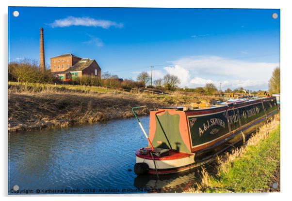 Narrowboat on the Kennet and Avon Canal and Crofto Acrylic by KB Photo