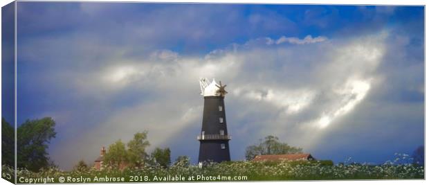 Sibsey Trader Windmill Canvas Print by Ros Ambrose