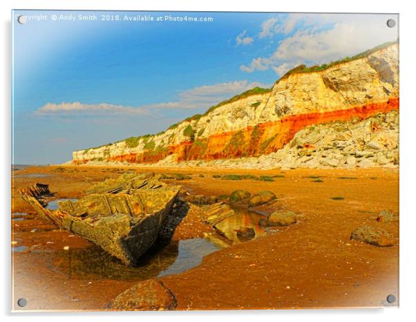 Majestic Hunstanton Cliffs Acrylic by Andy Smith