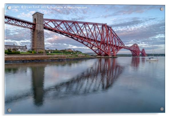 Rail Bridge Reflections Acrylic by bryan hynd