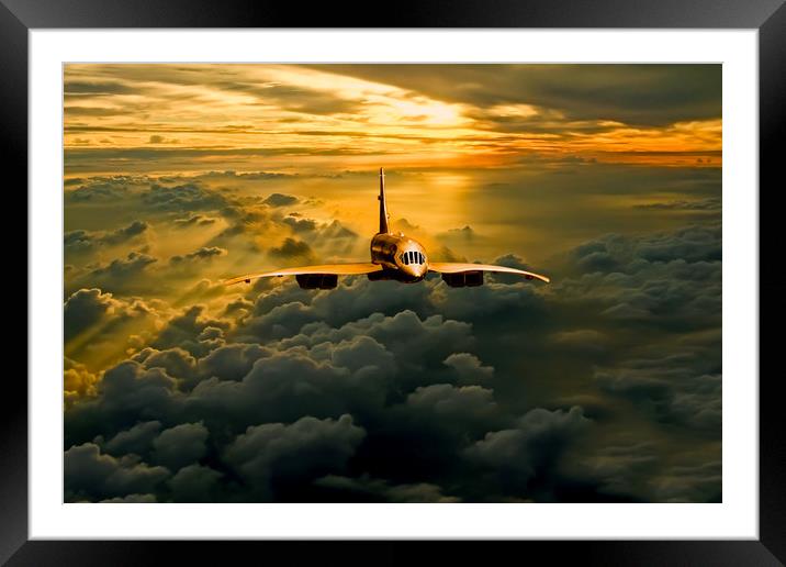 Concorde Supersonic Sunset Framed Mounted Print by Oxon Images