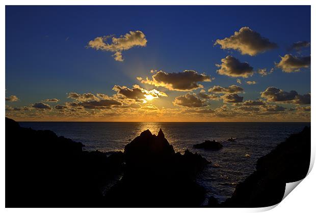 Golden Sunset At Hartland Quay Print by Mike Gorton