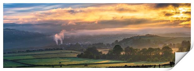 New Mills sunrise, English Peak District. UK. Print by John Finney