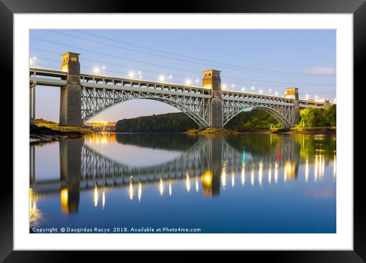Britannia Bridge, A55 North Wales Expressway Framed Mounted Print by Daugirdas Racys