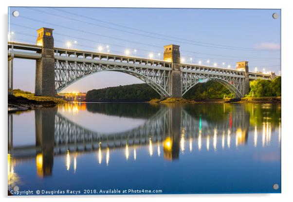 Britannia Bridge, A55 North Wales Expressway Acrylic by Daugirdas Racys