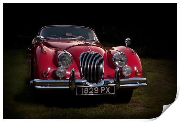 Classic Jaguar XK150 Roadster in Red Print by Donnie Canning