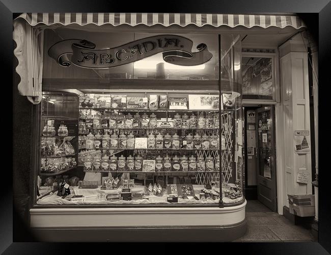 The 100 year old traditional sweetshop Framed Print by Donnie Canning