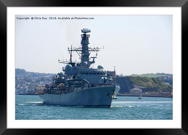 HMS St Albans  Framed Mounted Print by Chris Day