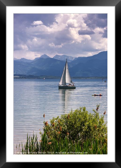 Yachting on Lake Chiem, Germany Framed Mounted Print by Kasia Design