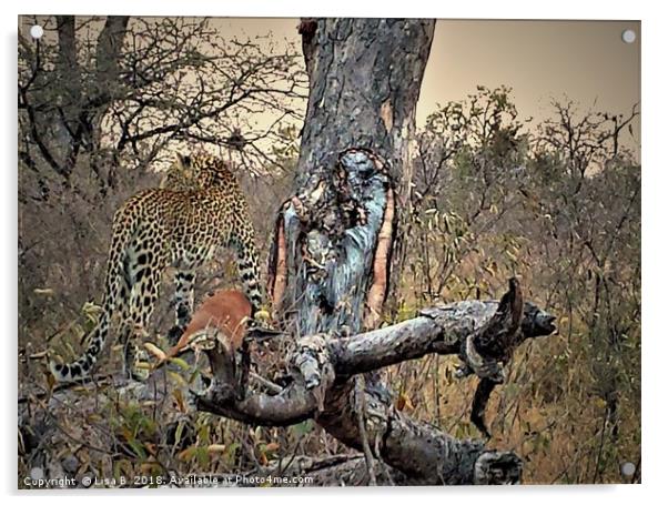 Leopard Looking Acrylic by Lisa PB