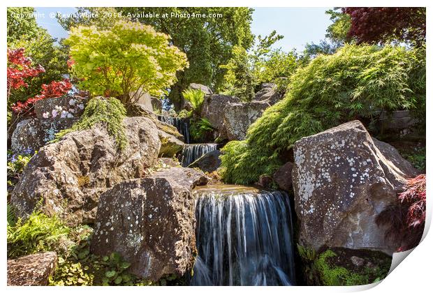 English garden waterfall Print by Kevin White