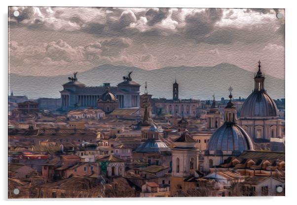 Rome Skyline Acrylic by Paul Andrews