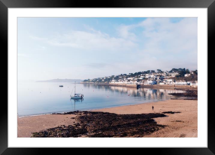 Calm water at St. Mawes Framed Mounted Print by Linda Cooke