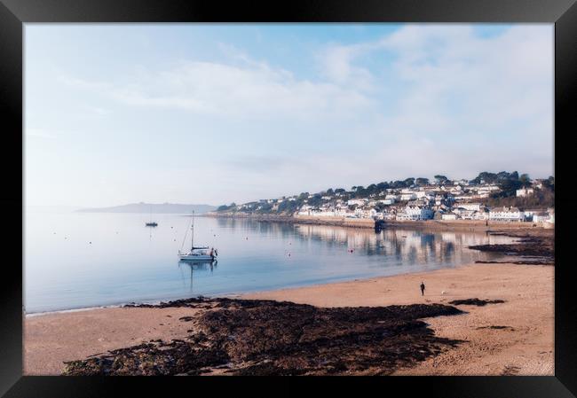 Calm water at St. Mawes Framed Print by Linda Cooke