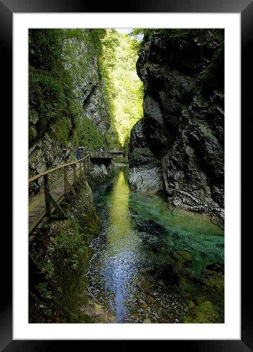 The Vintgar gorge, Gorje, near Bled, Slovenia Framed Mounted Print by Ian Middleton