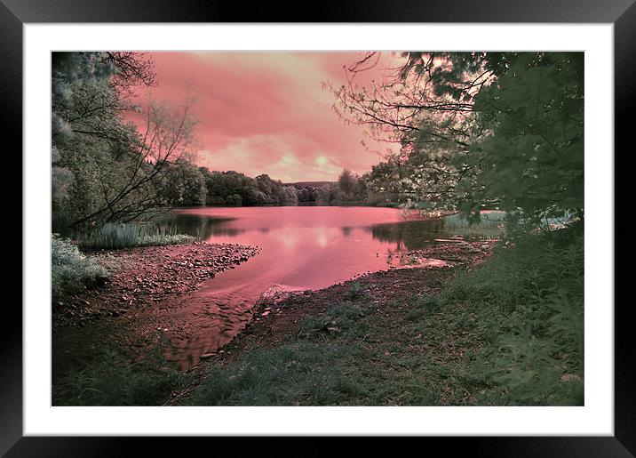 Fyvie Lake IR Framed Mounted Print by Stuart Reid