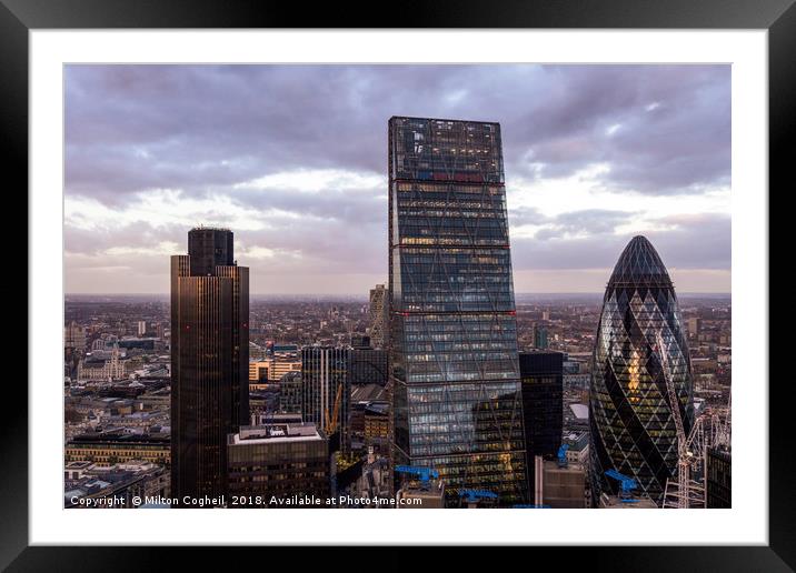London Skyscrapers Framed Mounted Print by Milton Cogheil