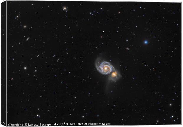 Whirlpool Galaxy in constellation Canes Venatici Canvas Print by Łukasz Szczepański