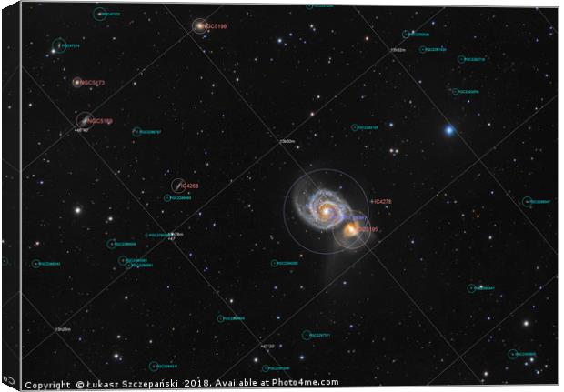 Whirlpool Galaxy in constellation Canes Venatici Canvas Print by Łukasz Szczepański