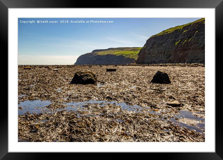 Scar and Cliffs Skinningrove Framed Mounted Print by keith sayer