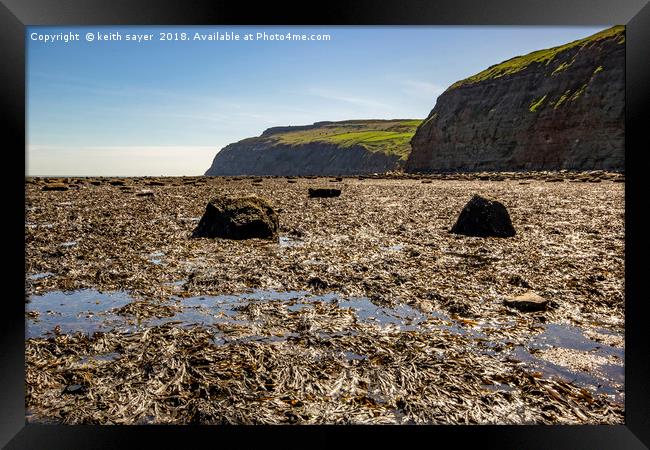Scar and Cliffs Skinningrove Framed Print by keith sayer