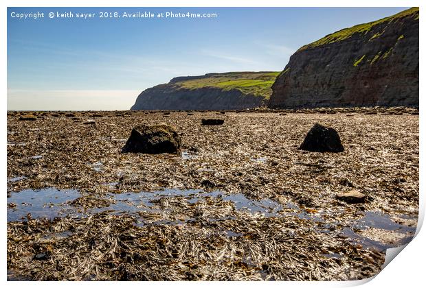 Scar and Cliffs Skinningrove Print by keith sayer
