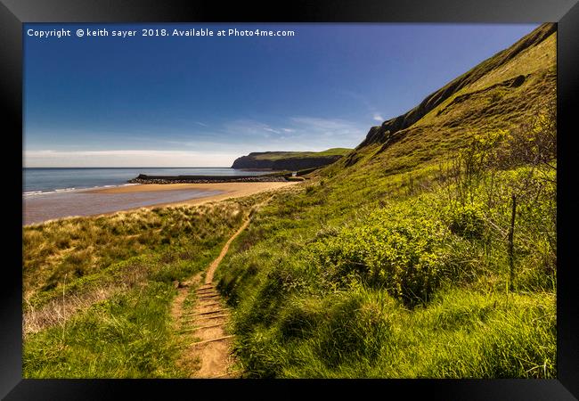 Path down to the beach Framed Print by keith sayer