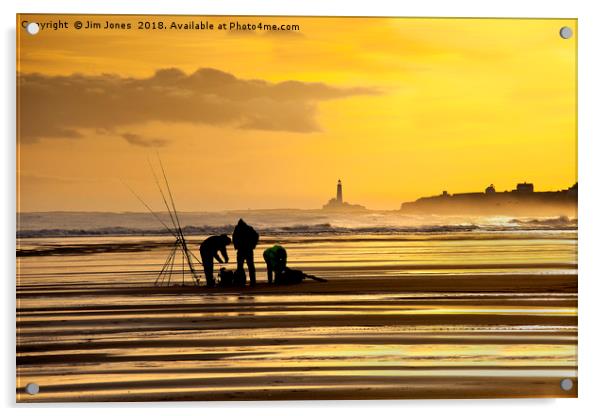 Fishermen at Sunrise Acrylic by Jim Jones