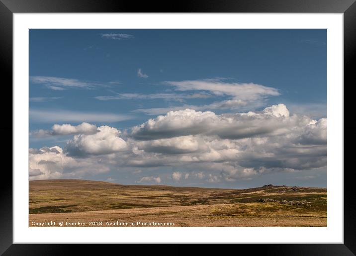 Big sky over Dartmoor Framed Mounted Print by Jean Fry