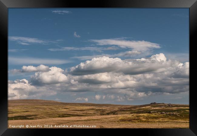 Big sky over Dartmoor Framed Print by Jean Fry