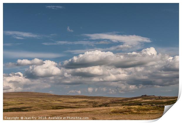 Big sky over Dartmoor Print by Jean Fry