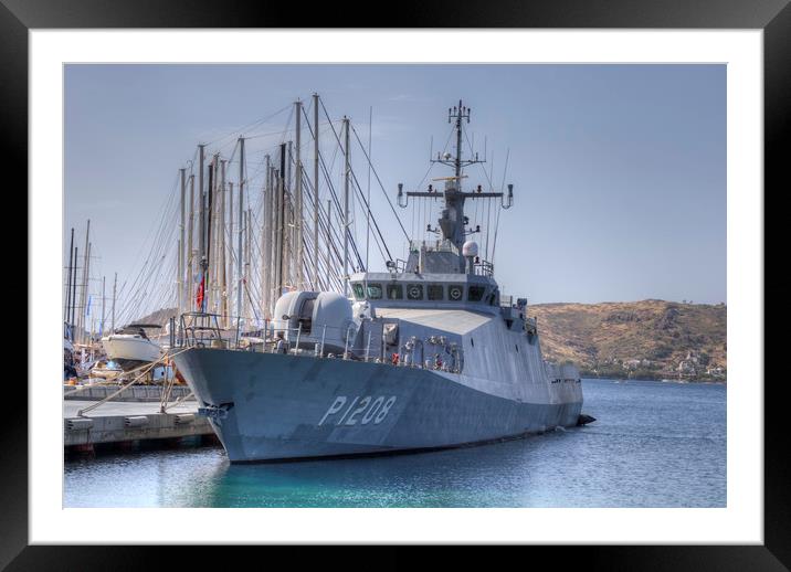 Turkish Navy Tuzla Class Boat Framed Mounted Print by David Pyatt